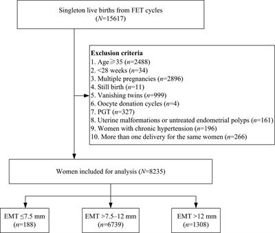 Endometrial thickness is associated with low birthweight in frozen embryo transfer cycles: A retrospective cohort study of 8,235 singleton newborns